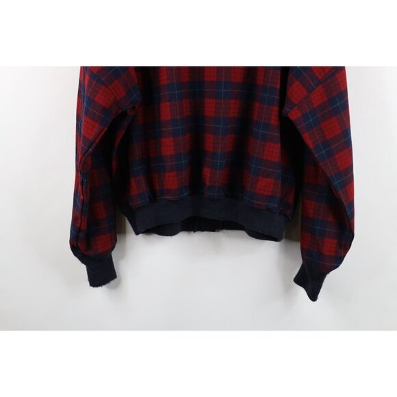 Vintage 70s Pendleton Mens Size XL Virgin Wool Knit Cardigan Sweater Plaid USA - Picture 11 of 11